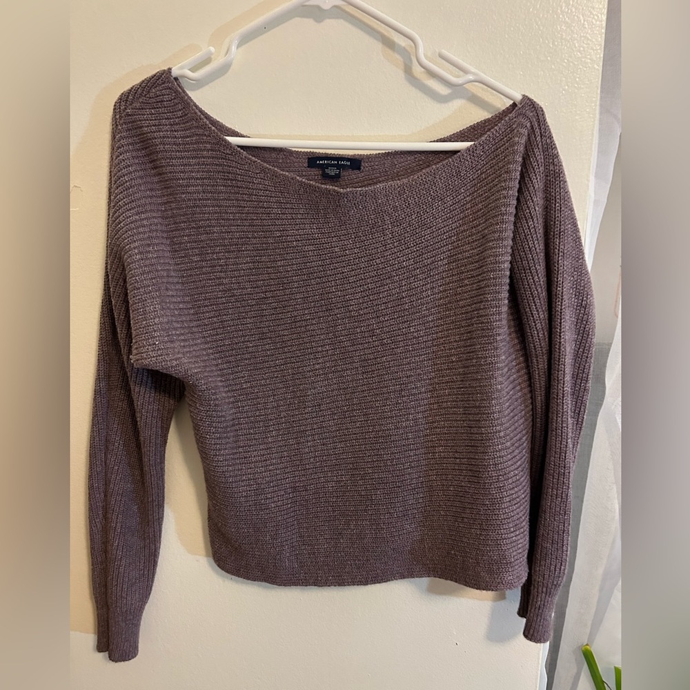 One-Shoulder lavender/purple American Eagle Sweater, cropped, size M